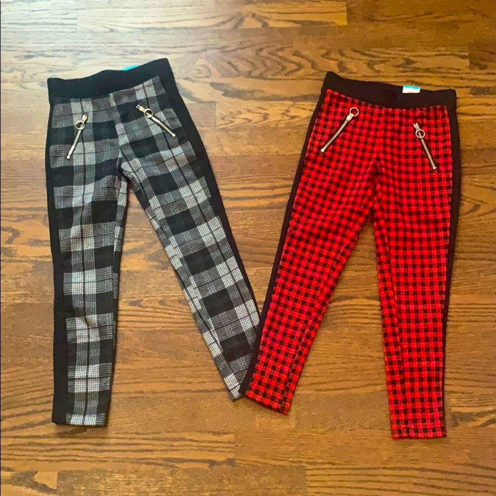Justice Plaid Leggings NWT
